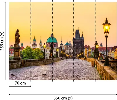 Produktbild von Tadessi Fototapete | Stadt | 3.50 m x 2.55 m | Gelb | Grün | Wandbild | Digitaldruck