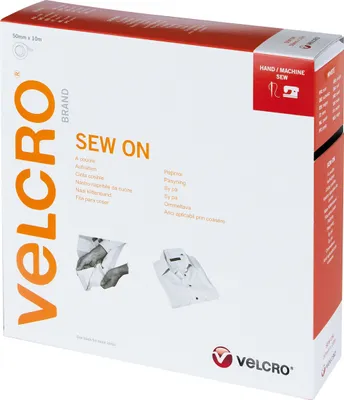 Produktbild von VELCRO® Klettband zum Aufnähen, Haken & Flausch 50mm x 10m Weiß