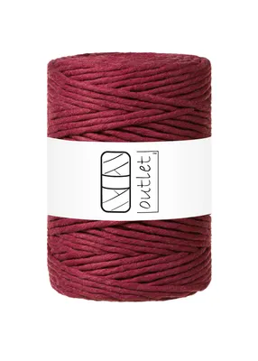 Obrázok produktu pre Vínovo červená bavlnená makramé šnúra 5 mm 100 m OUTLET