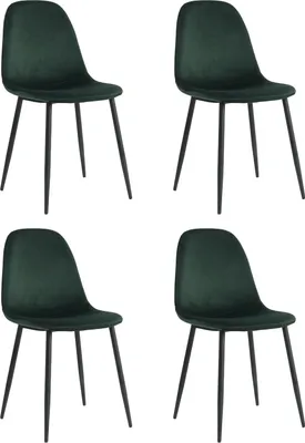 Produktbild von Lina® Napoli Esszimmerstuhl, komfortabler Sitz für Wohnzimmer und Esszimmer, Samtbezug - 4er Set - Grün