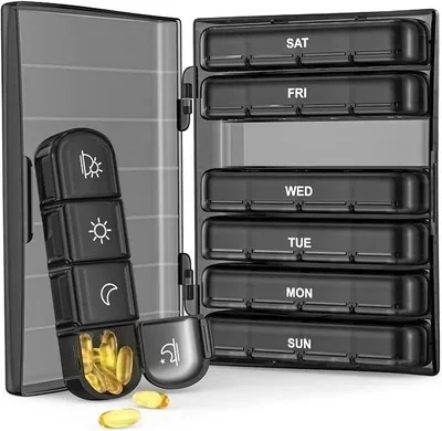 Obrázok produktu pre Tablet box 7 dní, 4 priehradky, prenosný, na každodenné použitie