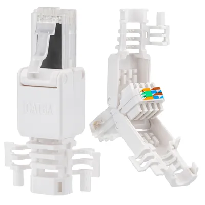 Zdjęcie produktu dla LogiLink MP0028, RJ-45, Przezroczysty, Biały, Męska, Prosty, Cat6a, 22/24