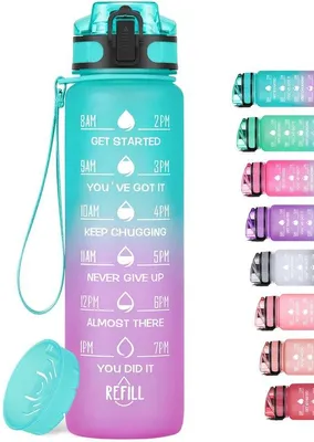Obrázok produktu pre Ľahká 1-litrová fľaša z materiálu Tritan, bez obsahu BPA, určená na šport a fitness
