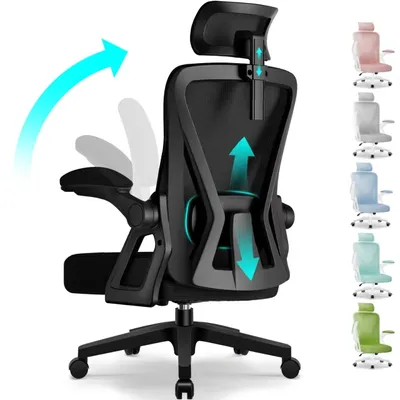 Produktbild von Hiazurm Bürostuhl, Bürostühle, Schreibtischstuhl, bürostuhl ergonomisch mit Verstellbarer Kopfstütze,Chefsessel, Drehstuhl 150kg