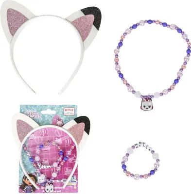 Immagine prodotto di Set di gioielli per bambine Gabby's Dollhouse Set da 3 pezzi con accessori a ventaglio