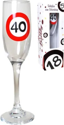 Produktbild von Sektglas mit Aufschrift 40 zum 40 Geburtstag