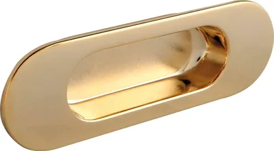Produktbild von Estamp Griffmuschel Zalya Breite 151mm - Griff für Schiebetür - Muschelgriff zum Einlassen - Zinkdruckguss vergoldet