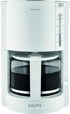 Produktbild von Krups Pro Aroma Filterkaffeemaschine F30901, Filterkaffeemaschine, 1050 W, Weiß