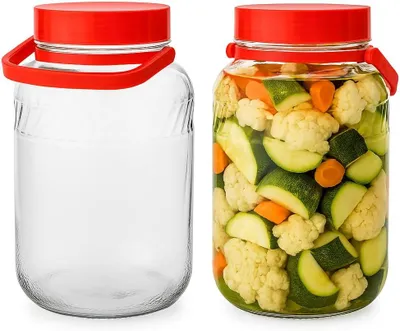 Produktbild von 2x 2L Vorratsgläser Gurkenglas, Einmachglas, Einmachgläser, Glasballon, Vorratsglas, Einweckgläser konservierung Konservengläser