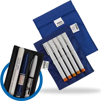 Produktbild von FRIO GROßE Diabetiker Insulin Kühltasche 14 x 19 cm | Für bis zu 4 Insulin Pens | Mit Nylon Innentasche | Kühlt mit kaltem Wasser | Wiederverwendbar
