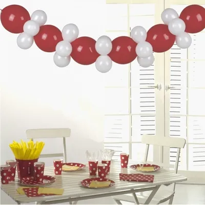 Produktbild von Papstar Ballongirlande farbig dreifarbig sortiert zum dekorieren 3m