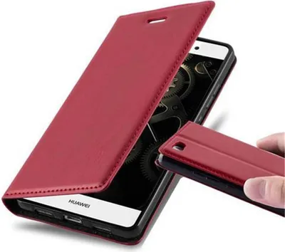Produktbild von Cadorabo Hülle für Huawei P8 LITE 2015 Schutz Hülle in Rot Handyhülle Etui Case Cover Magnetverschluss