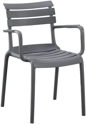 Produktbild von CLP Gartenstuhl Joliya stapelbar mit Armlehnen wetterfest UV-beständig bis 150 kg dunkelgrau