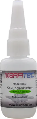 Produktbild von Marfitec Modellbau Sekundenkleber 20g mittelflüssig - Metall Nadelverschluss