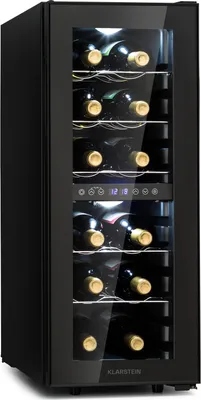 Obrázok produktu pre Klarstein vinotéka, slim, malá, 2-zóny, sklenené dvere, 5-18 °C, 12 fliaš