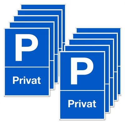 Immagine prodotto di Segnali di divieto di parcheggio per aree private (confezione da 10 pezzi)