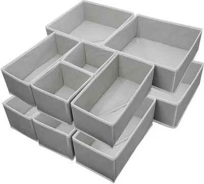 Image de Organisateur de penderie, pliable, lot de 12, gris, pour chambres et armoires
