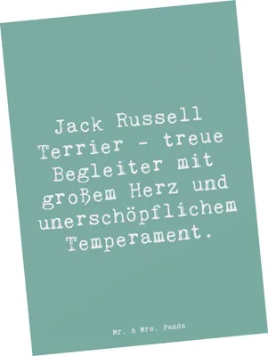 Produktbild von Mr. & Mrs. Panda Postkarte Spruch Jack Russell Terrier - Meeresbrise - Geschenk, unermüdliche Energie, Ansichtskarte, treuer Hund, Hunderassen, Postkarten, Hunderasse
