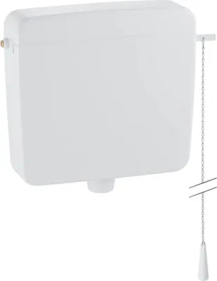 Produktbild von Geberit Spülkasten AP127 hochhaengend 1 Menge, weiss, mit Zugkette, 1 Stk.