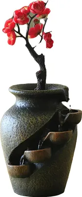 Obrázok produktu pre Fontánka na vnútorné použitie, materiál: živica, rozmery: 30x18x40 cm, určená na umiestnenie na stôl, napájanie: 220-240V, výkon: 2,5W