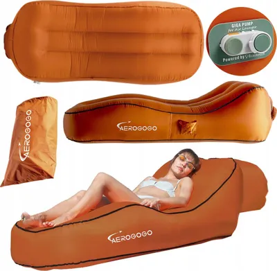 Zdjęcie produktu dla AEROGOGO MATERAC dmuchany automatycznie LEŻAK SOFA pompowana CS1 BRĄZOWY