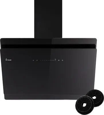 Produktbild von KKT KOLBE A+++ Dunstabzugshaube 80 cm 782 cbm/h | Umluft | Abluft | Kopffrei | Wandhaube | Schräghaube | Schwarz | Glas | Nachlaufautomatik | SensorTouch | LED-Beleuchtung | SOLO8005S
