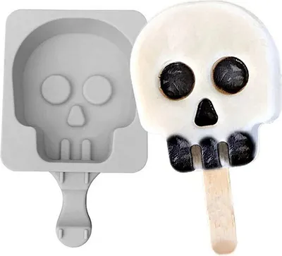 Produktbild von Totenkopf Silikonform für Eis am Stiel