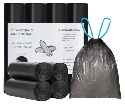 Productafbeelding van Omgoods - 100 Stuks Biodegradeerbare Afvalzakken met Treksluiting