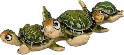 Produktbild von Dekofigur Schildkröten Familie Harry L. 21cm grün aus Kunststein Formano