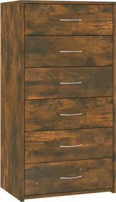 Obrázek produktu pro vidaXL Příborník 6 zásuvek kouřový dub 50x34x96 cm výrobek z odvozeného dřeva
