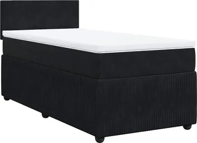 Produktbild von vidaXL Boxspringbett mit Matratze Schwarz 90x190 cm Samt