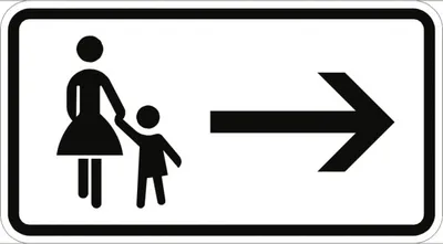 Produktbild von Verkehrsschild VZ1000-22, Fußgänger Gehweg gegenüber benutzen, rechtsw., Alu,...