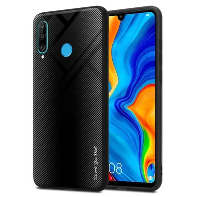 Immagine prodotto di Cadorabo custodia per Huawei P30 LITE custodia protettiva in nero custodia per telefono cellulare custodia TPU cover vetro temperato custodia