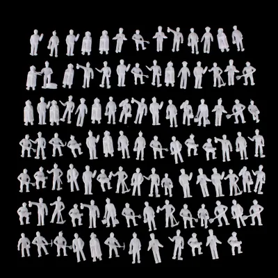 Produktbild von H0 Figuren unbemalt | Miniatur Modellbau Zubehör (100Stück)