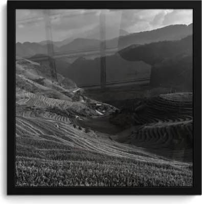 Produktbild von MuchoWow® MuchoWow® Gerahmtes Poster Indonesien - Natur - Schwarz - Weiß 40x40 cm - Poster mit zchwarzem Bilderrahmen - Mit Rahmen - Wanddekoration Schlafzimmer