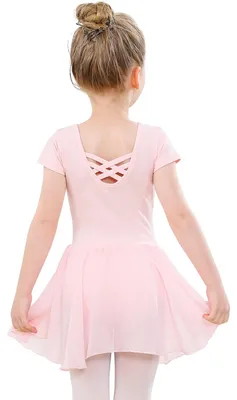 Produktbild von Mädchen-Balletrock aus Baumwolle mit Chiffon-Rock – Kurzarms Tanzkleid, Tutu