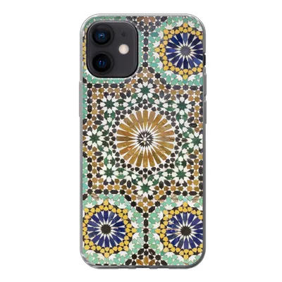 Produktbild von MuchoWow® Handyhülle Schutzhülle Hülle für iPhone 12 Eine Nahaufnahme eines marokkanischen Mosaiks Silikon Softcase Handy Hülle - Schutzhülle