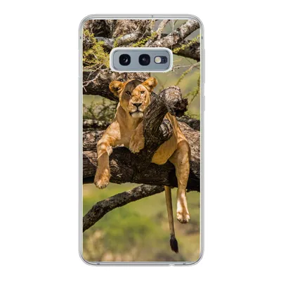 Produktbild von MuchoWow® Handyhülle Schutzhülle Hülle für Samsung Galaxy S10e Löwe - Baum - Braun Silikon Softcase Handy Hülle - Handy