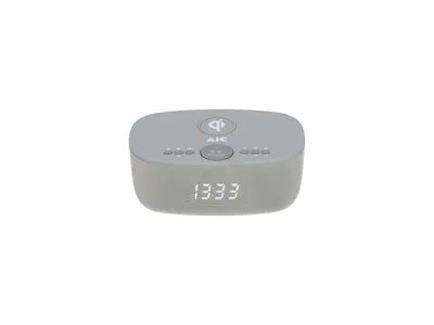 Produktbild von AIC 28 BT Radiowecker mit Bluetooth Qi-Ladefunktion Dimmbares Display 2 Weckzeiten grau