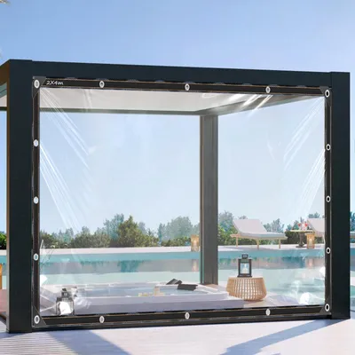 Image de Bâche transparente et imperméable : bâche de 2x4 mètres avec œillets
