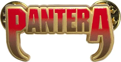 Image de Pantera - Logo - Insigne "Fangs" - Alliage de zinc RO13876 (Taille unique) (Rouge/Or)