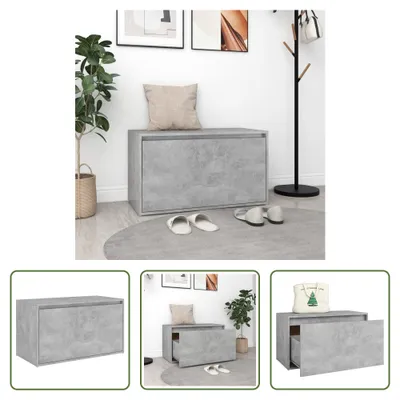 Produktbild von The Living Store Flurbank 80x40x45 cm Betongrau Holzwerkstoff