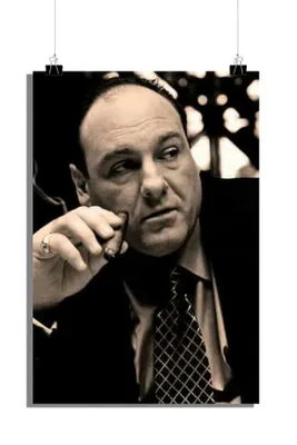 Produktbild von Tony Soprano Poster - James Gandolfini Poster - Film Poster - Mafia Poster - Sepia Poster - 61x91cm - Perfekt zum Einrahmen