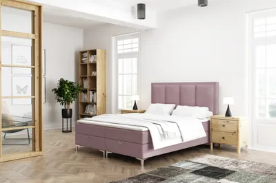 Produktbild von VELAR Boxspringbett mit bettkasten "MILO", 140 cm, Rosa