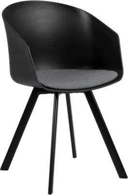 Zdjęcie produktu dla Krzesło do jadalni Design Scandinavia Mona (zestaw 2 szt.), tkanina, czarne