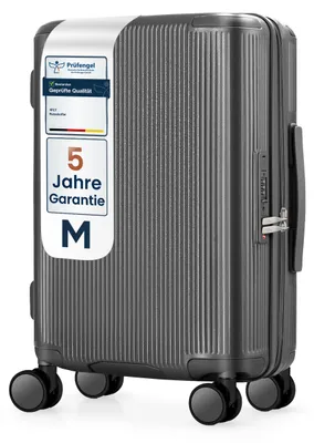 Zdjęcie produktu dla Walizka podręczna 4FLY z twardą obudową, rozmiar M, 57×36×22 cm (36 l), wykonana z poliwęglanu – z zamkiem TSA, 4 podwójnymi kółkami typu spinner i aluminiową rączką teleskopową