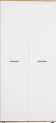 Produktbild von Schuhschrank LEON mit 2 Türen, 2 Schubkästen, 8 Einlegeböden, Artisan/Weiß