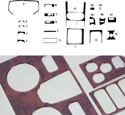 Produktbild von Innenraum Dekor Cockpit für Isuzu D-Max 2008-2012 Wurzelholz Optik 19tlg