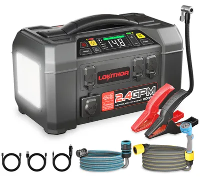 Obrázek produktu pro Lokithor Jumpstarter AW401 + vzduchový kompresor + vodní čerpadlo 12 V, 2500 A