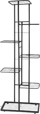 Immagine prodotto di Portavasi in metallo - Adatto per 8 vasi - Design grigio scuro per interni ed esterni